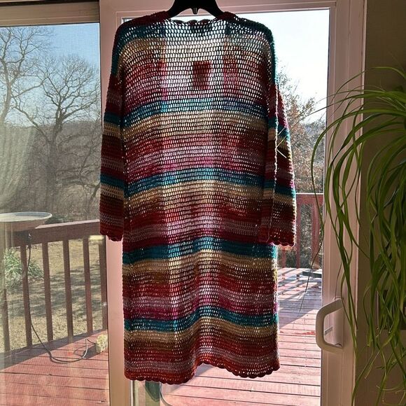 XiRENA Arlet Dream State long sleeve midi crochet cardigan cotton stripes XS - Picture 6 of 17